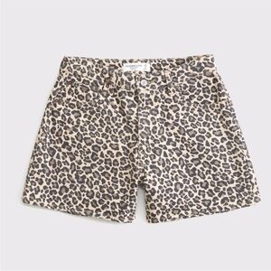 Abercrombie & Fitch Leopard Print Jean Shorts
